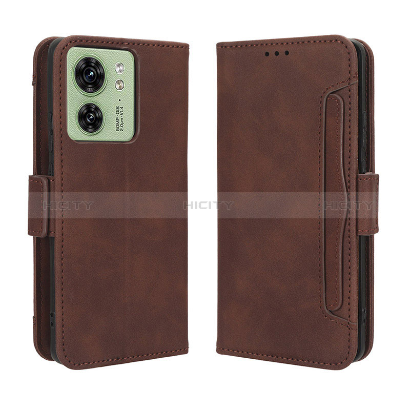 Coque Portefeuille Livre Cuir Etui Clapet BY3 pour Motorola Moto Edge (2023) 5G Marron Plus