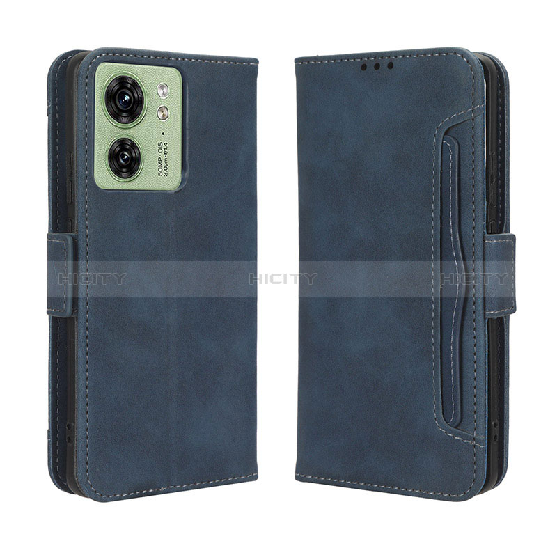 Coque Portefeuille Livre Cuir Etui Clapet BY3 pour Motorola Moto Edge 40 5G Bleu Plus