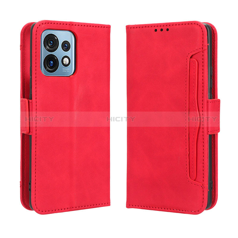 Coque Portefeuille Livre Cuir Etui Clapet BY3 pour Motorola Moto Edge 40 Pro 5G Rouge Plus