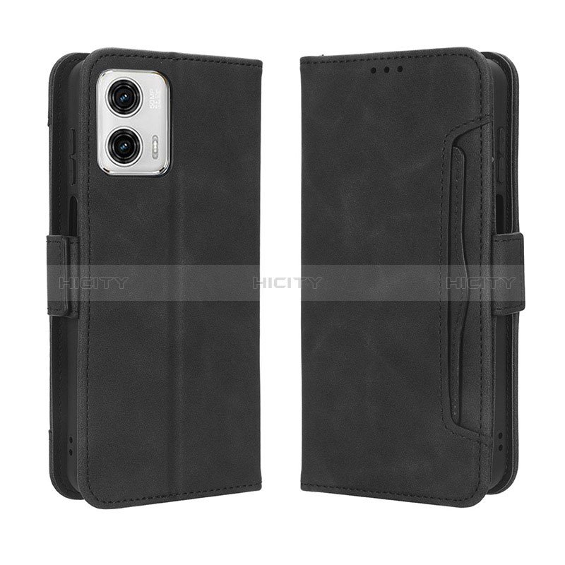 Coque Portefeuille Livre Cuir Etui Clapet BY3 pour Motorola Moto G 5G (2023) Noir Plus