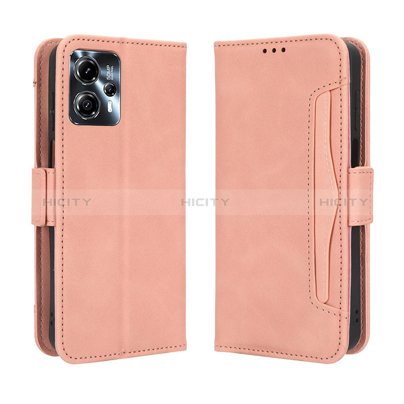 Coque Portefeuille Livre Cuir Etui Clapet BY3 pour Motorola Moto G13 Rose Plus