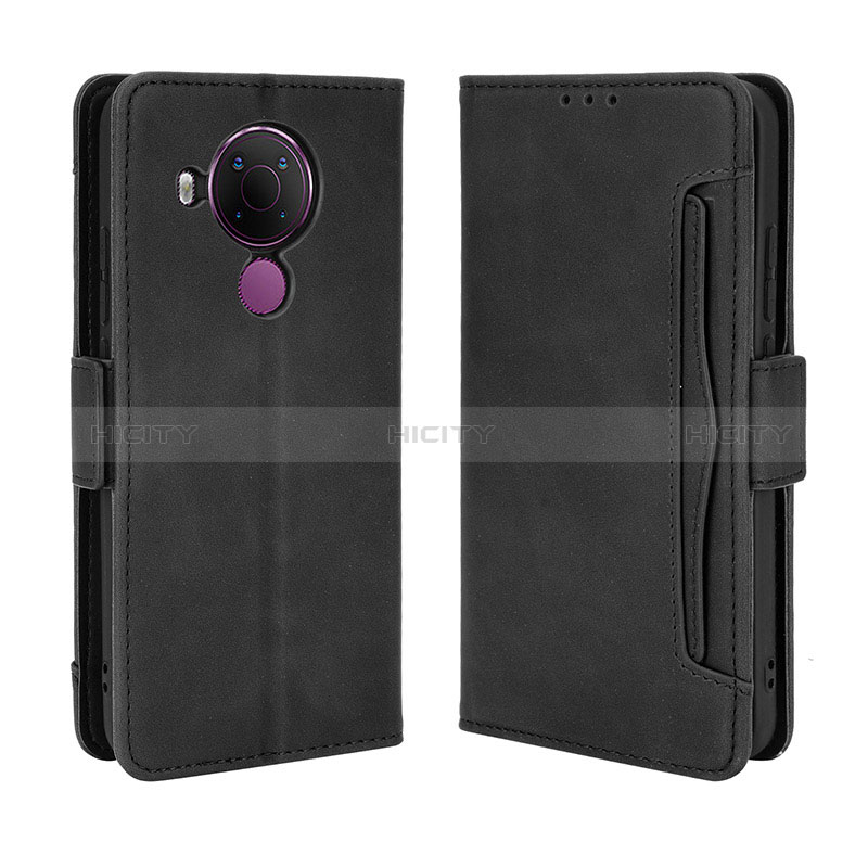 Coque Portefeuille Livre Cuir Etui Clapet BY3 pour Nokia 5.4 Noir Plus