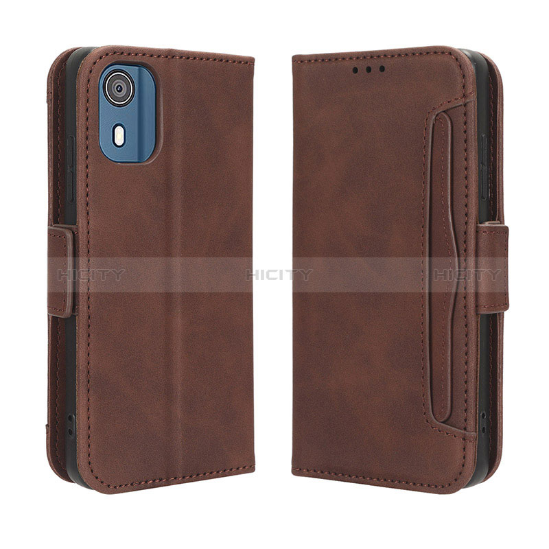 Coque Portefeuille Livre Cuir Etui Clapet BY3 pour Nokia C02 Marron Plus