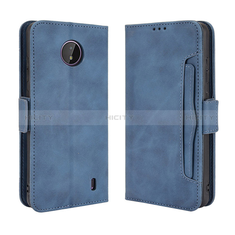 Coque Portefeuille Livre Cuir Etui Clapet BY3 pour Nokia C10 Bleu Plus