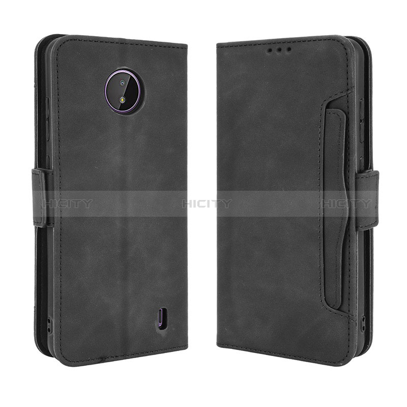 Coque Portefeuille Livre Cuir Etui Clapet BY3 pour Nokia C10 Noir Plus