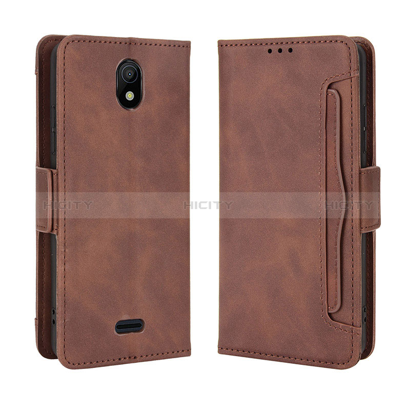 Coque Portefeuille Livre Cuir Etui Clapet BY3 pour Nokia C100 Marron Plus