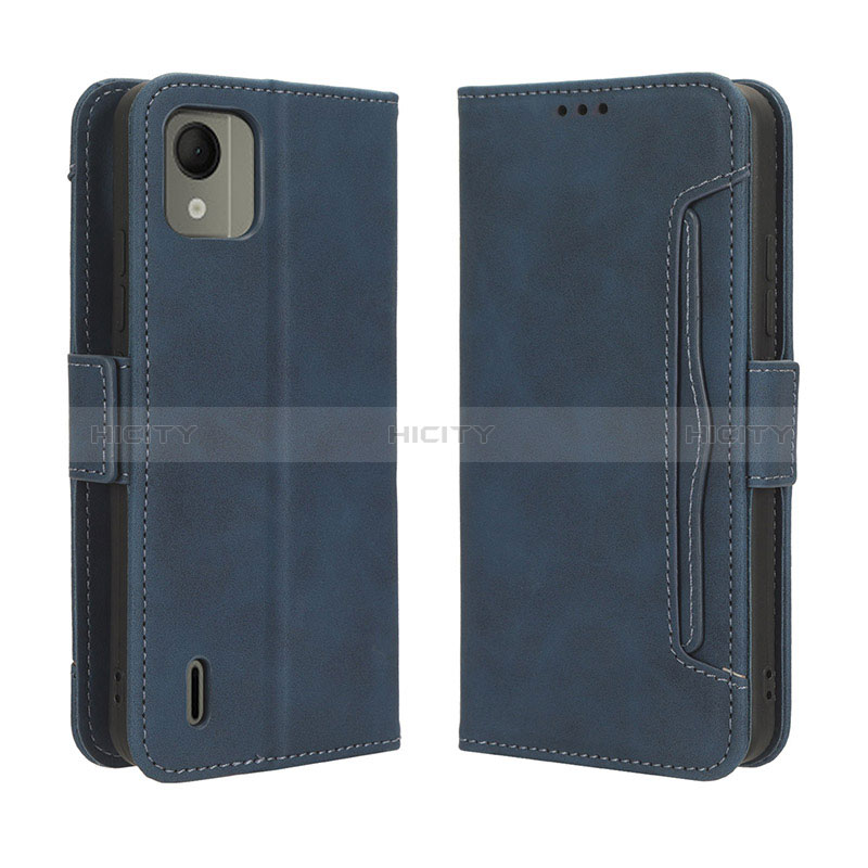 Coque Portefeuille Livre Cuir Etui Clapet BY3 pour Nokia C110 Bleu Plus