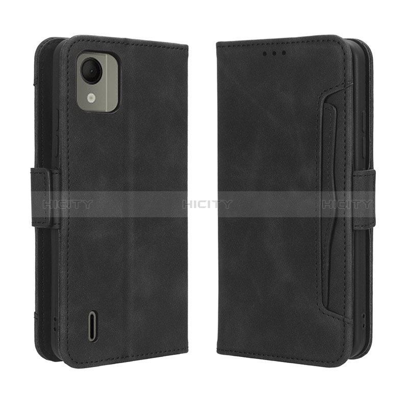 Coque Portefeuille Livre Cuir Etui Clapet BY3 pour Nokia C110 Noir Plus