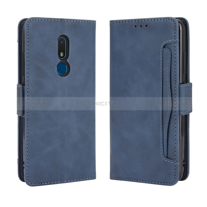 Coque Portefeuille Livre Cuir Etui Clapet BY3 pour Nokia C3 Bleu Plus