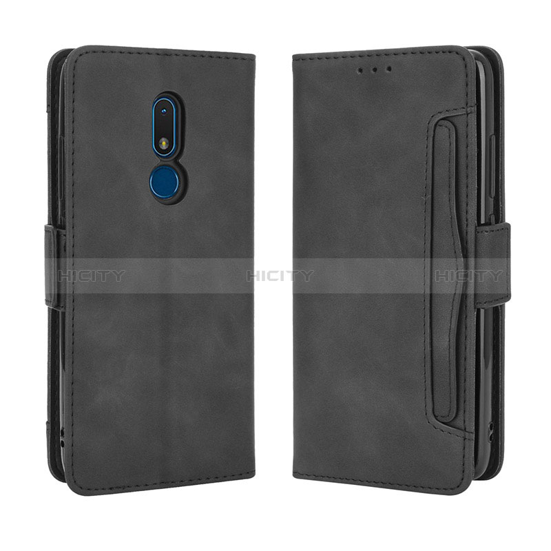 Coque Portefeuille Livre Cuir Etui Clapet BY3 pour Nokia C3 Noir Plus