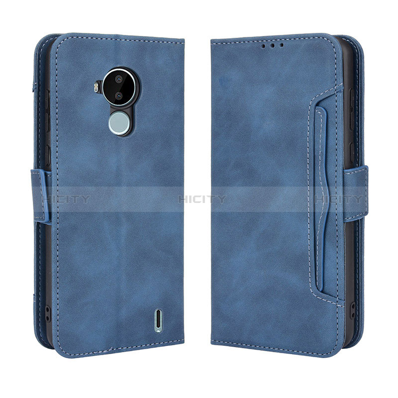 Coque Portefeuille Livre Cuir Etui Clapet BY3 pour Nokia C30 Bleu Plus