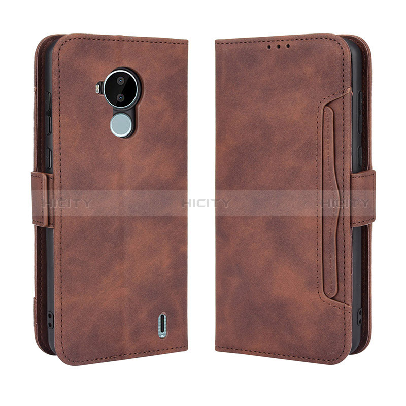 Coque Portefeuille Livre Cuir Etui Clapet BY3 pour Nokia C30 Marron Plus