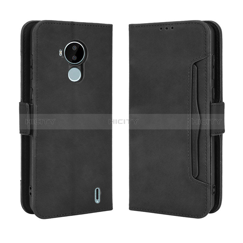 Coque Portefeuille Livre Cuir Etui Clapet BY3 pour Nokia C30 Noir Plus