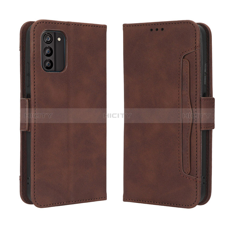 Coque Portefeuille Livre Cuir Etui Clapet BY3 pour Nokia G100 Marron Plus