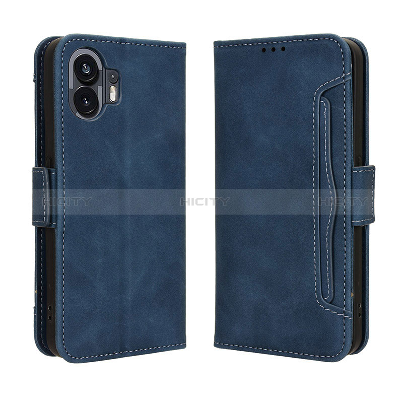 Coque Portefeuille Livre Cuir Etui Clapet BY3 pour Nothing Phone 2 Bleu Plus