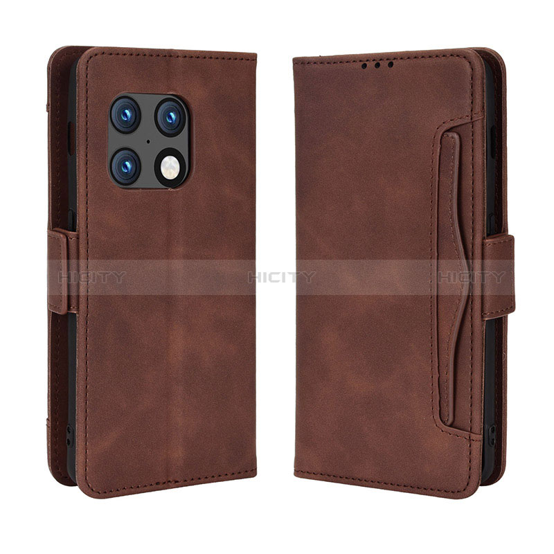 Coque Portefeuille Livre Cuir Etui Clapet BY3 pour OnePlus 10 Pro 5G Marron Plus