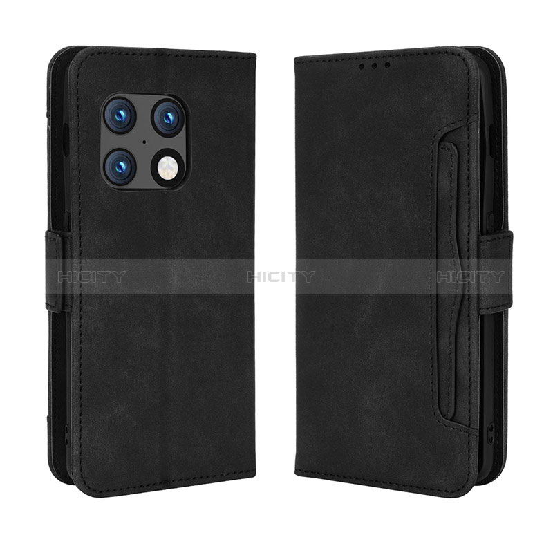 Coque Portefeuille Livre Cuir Etui Clapet BY3 pour OnePlus 10 Pro 5G Noir Plus