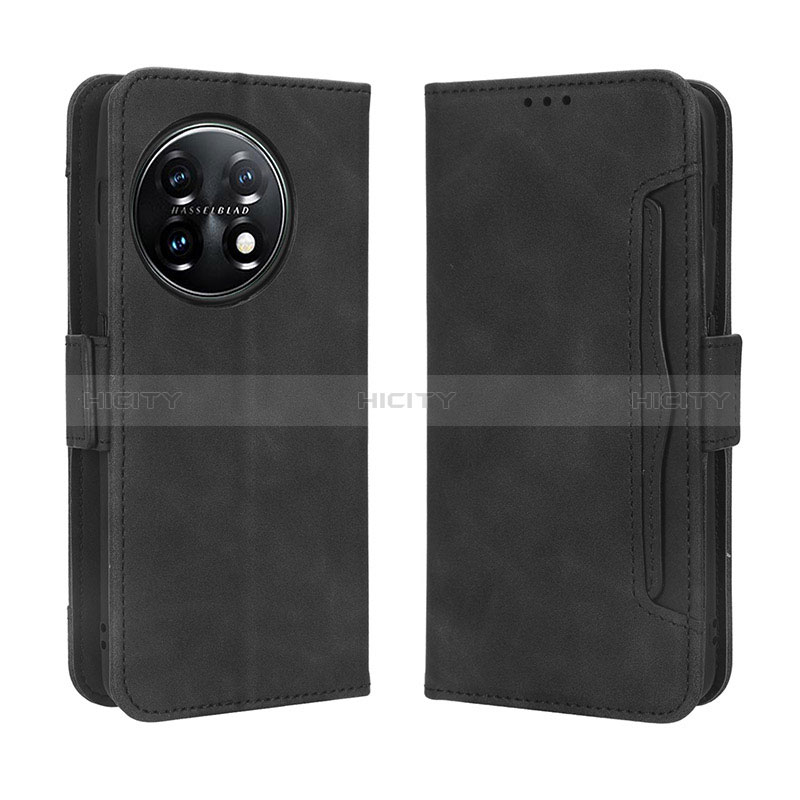 Coque Portefeuille Livre Cuir Etui Clapet BY3 pour OnePlus 11 5G Noir Plus