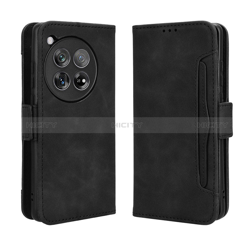 Coque Portefeuille Livre Cuir Etui Clapet BY3 pour OnePlus 12R 5G Noir Plus