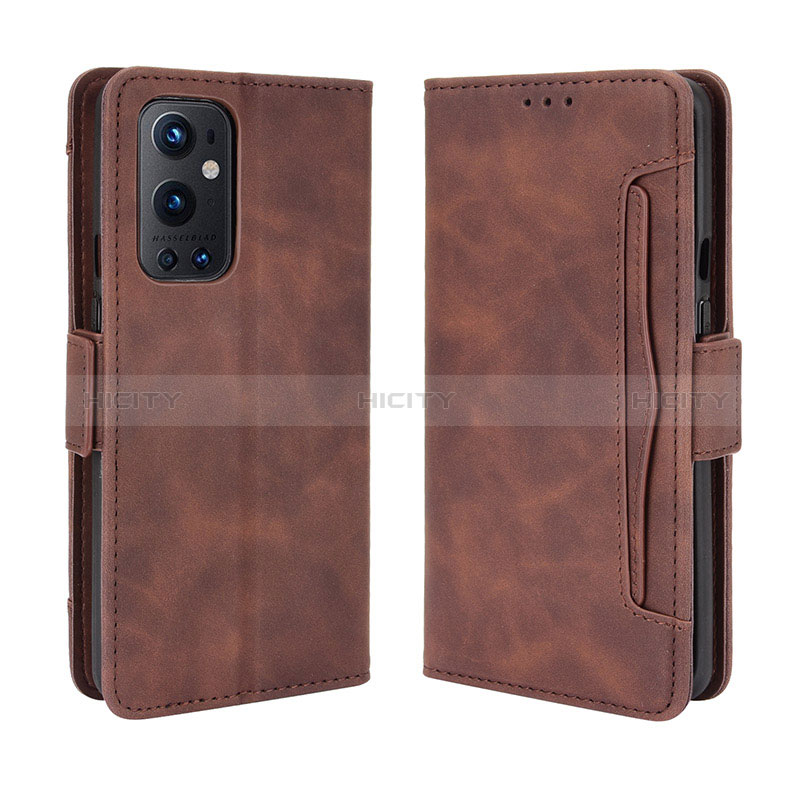 Coque Portefeuille Livre Cuir Etui Clapet BY3 pour OnePlus 9 Pro 5G Marron Plus