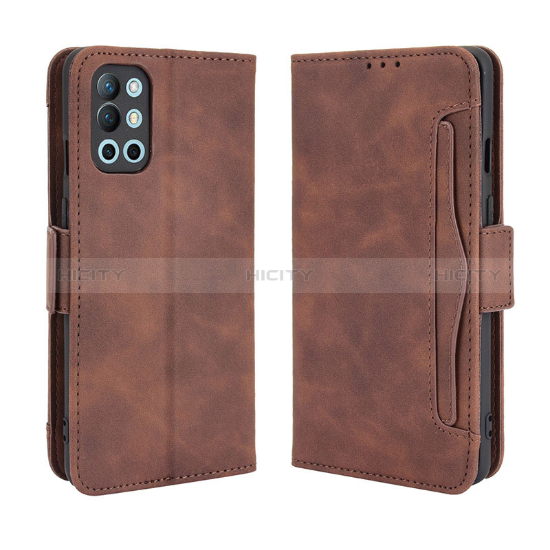 Coque Portefeuille Livre Cuir Etui Clapet BY3 pour OnePlus 9R 5G Marron Plus