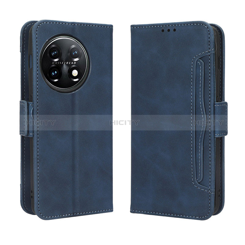 Coque Portefeuille Livre Cuir Etui Clapet BY3 pour OnePlus Ace 2 5G Bleu Plus