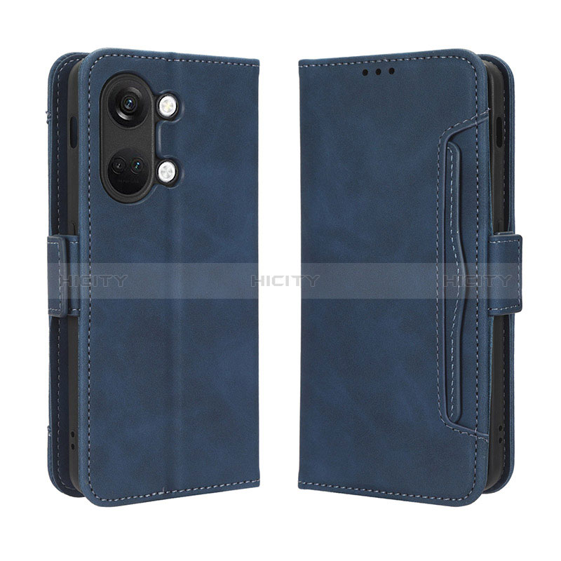 Coque Portefeuille Livre Cuir Etui Clapet BY3 pour OnePlus Ace 2V 5G Bleu Plus