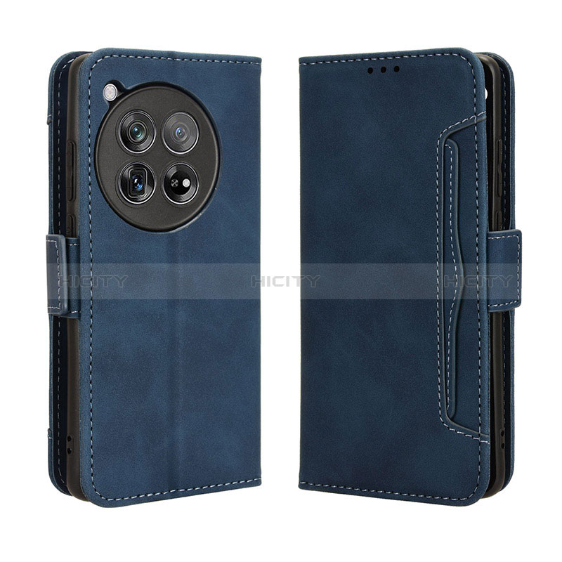 Coque Portefeuille Livre Cuir Etui Clapet BY3 pour OnePlus Ace 3 5G Bleu Plus