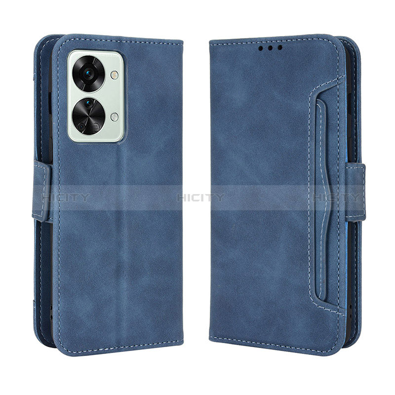 Coque Portefeuille Livre Cuir Etui Clapet BY3 pour OnePlus Nord 2T 5G Bleu Plus