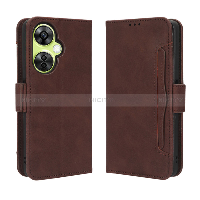 Coque Portefeuille Livre Cuir Etui Clapet BY3 pour OnePlus Nord CE 3 5G Marron Plus