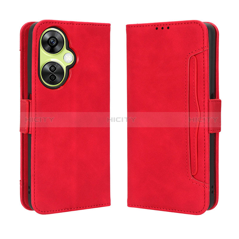 Coque Portefeuille Livre Cuir Etui Clapet BY3 pour OnePlus Nord CE 3 5G Rouge Plus