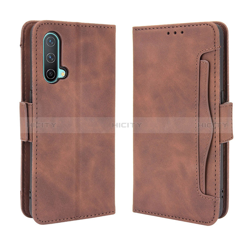 Coque Portefeuille Livre Cuir Etui Clapet BY3 pour OnePlus Nord CE 5G Marron Plus