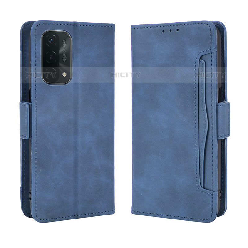 Coque Portefeuille Livre Cuir Etui Clapet BY3 pour OnePlus Nord N200 5G Bleu Plus