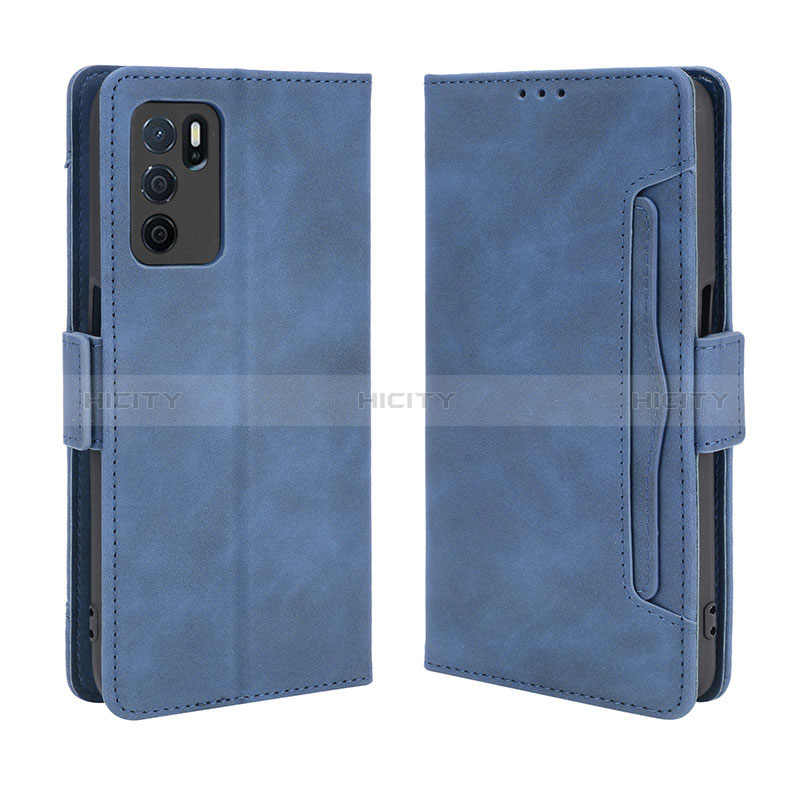 Coque Portefeuille Livre Cuir Etui Clapet BY3 pour Oppo A16 Bleu Plus