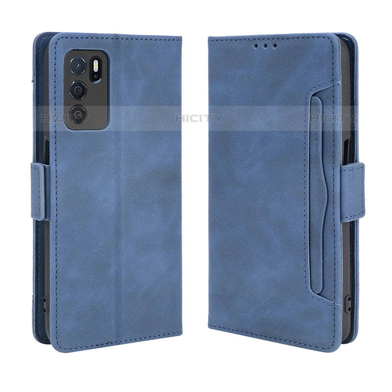 Coque Portefeuille Livre Cuir Etui Clapet BY3 pour Oppo A16s Bleu Plus