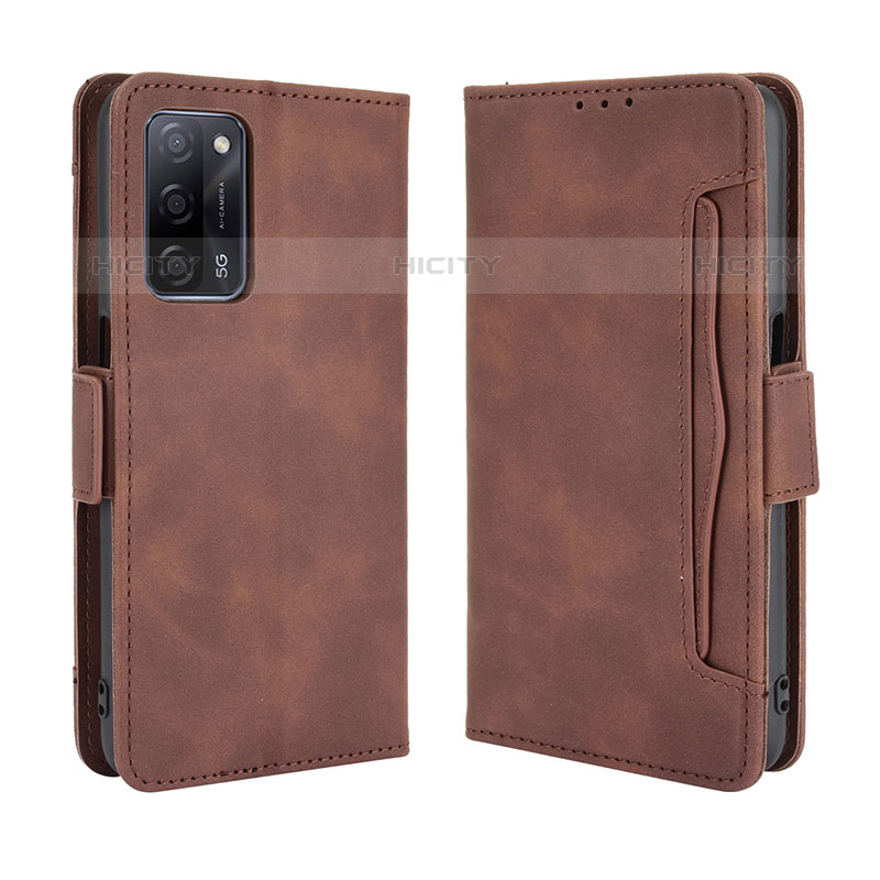 Coque Portefeuille Livre Cuir Etui Clapet BY3 pour Oppo A53s 5G Marron Plus