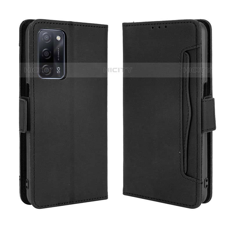 Coque Portefeuille Livre Cuir Etui Clapet BY3 pour Oppo A53s 5G Noir Plus