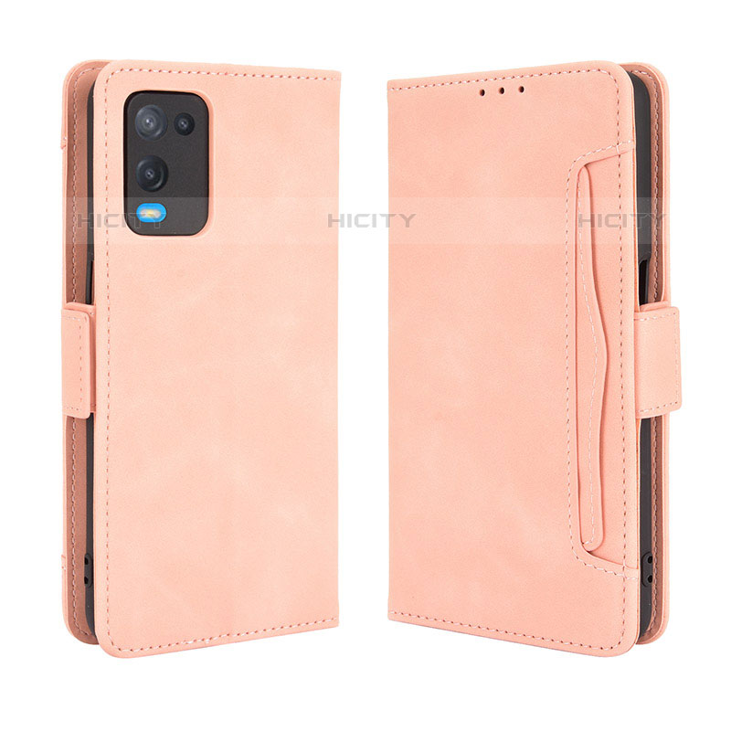 Coque Portefeuille Livre Cuir Etui Clapet BY3 pour Oppo A54 4G Rose Plus