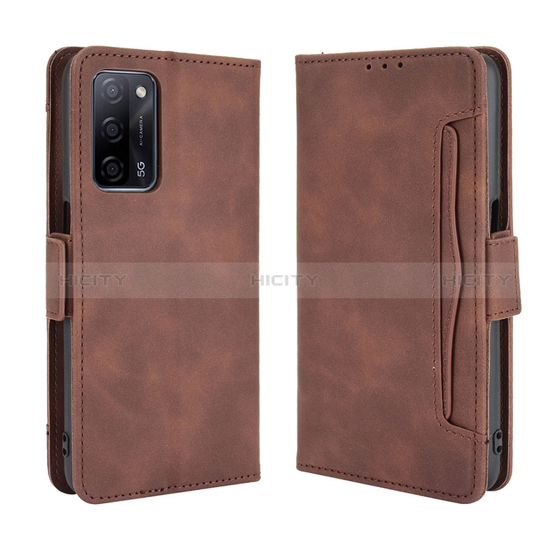 Coque Portefeuille Livre Cuir Etui Clapet BY3 pour Oppo A56 5G Marron Plus