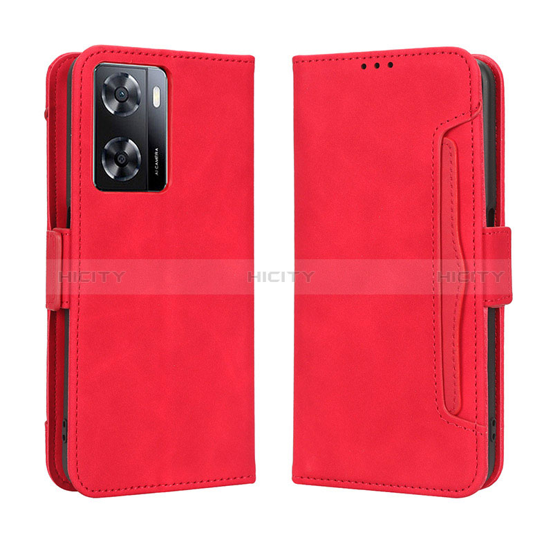 Coque Portefeuille Livre Cuir Etui Clapet BY3 pour Oppo A57 4G Rouge Plus