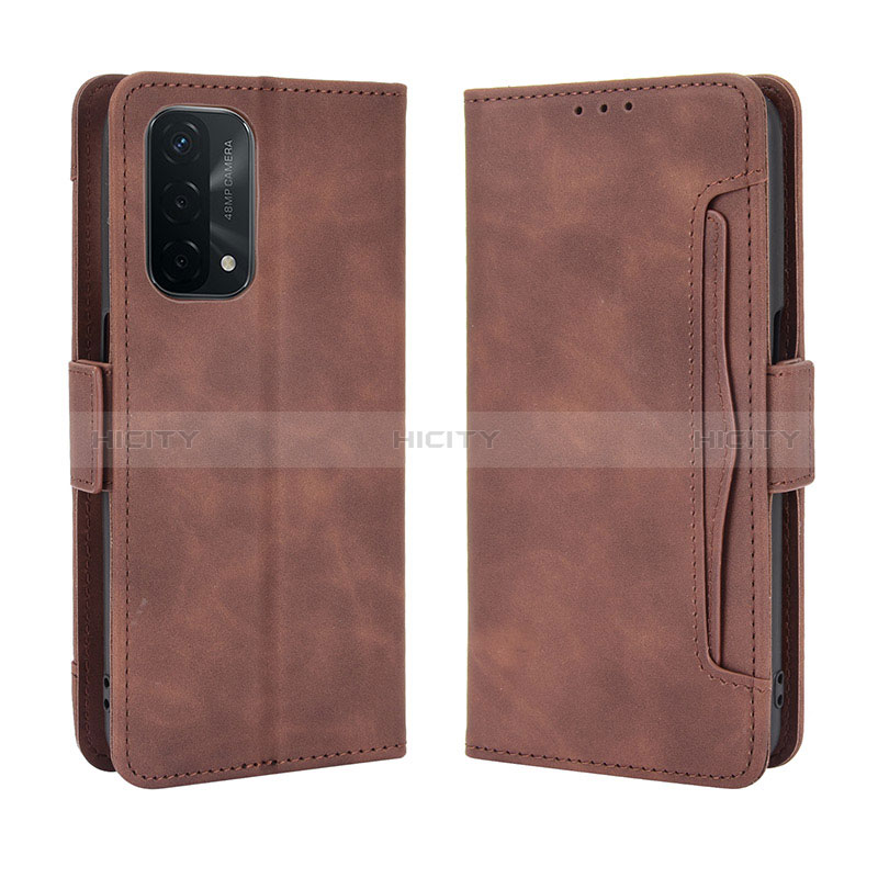 Coque Portefeuille Livre Cuir Etui Clapet BY3 pour Oppo A74 5G Marron Plus