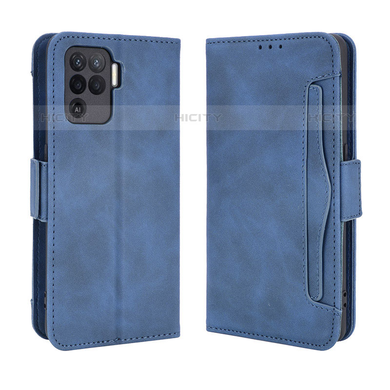 Coque Portefeuille Livre Cuir Etui Clapet BY3 pour Oppo A94 4G Bleu Plus