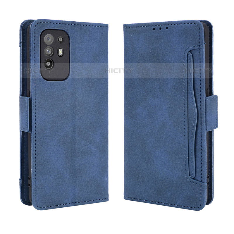 Coque Portefeuille Livre Cuir Etui Clapet BY3 pour Oppo A94 5G Bleu Plus