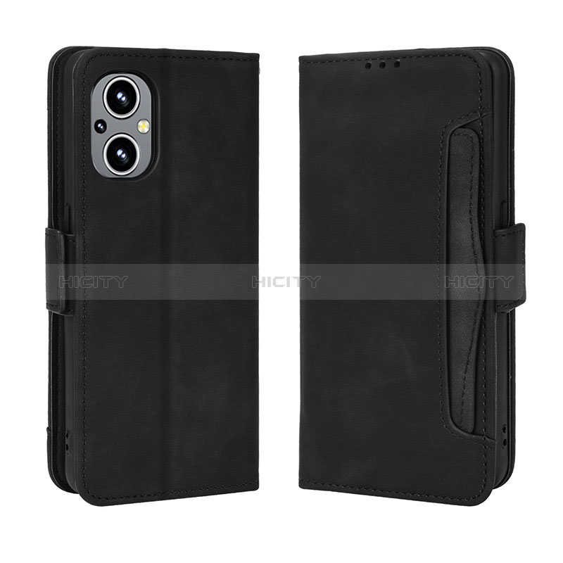 Coque Portefeuille Livre Cuir Etui Clapet BY3 pour Oppo A96 5G Noir Plus