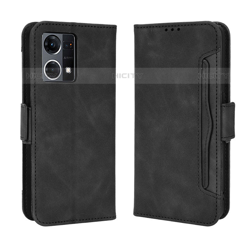 Coque Portefeuille Livre Cuir Etui Clapet BY3 pour Oppo F21 Pro 4G Noir Plus