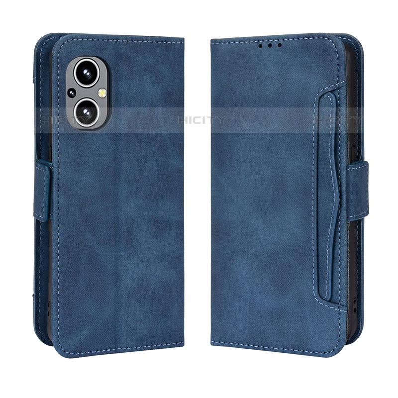 Coque Portefeuille Livre Cuir Etui Clapet BY3 pour Oppo F21 Pro 5G Bleu Plus