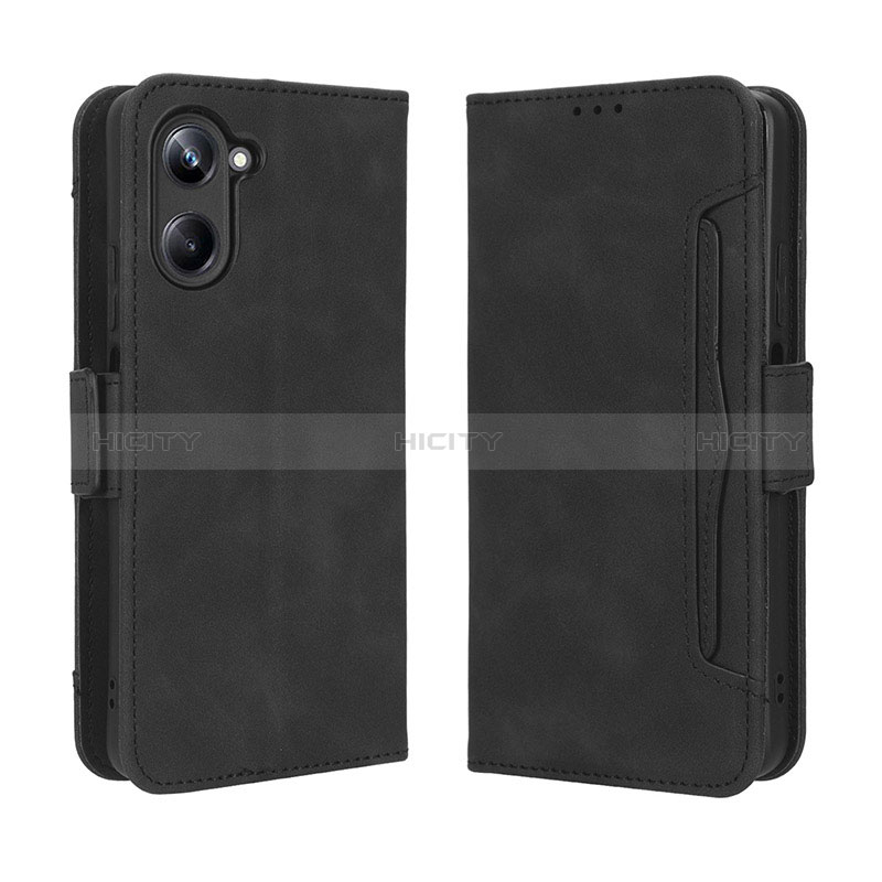 Coque Portefeuille Livre Cuir Etui Clapet BY3 pour Realme 10 4G Noir Plus