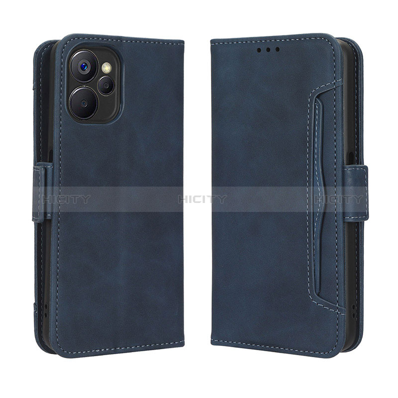 Coque Portefeuille Livre Cuir Etui Clapet BY3 pour Realme 10 5G Bleu Plus