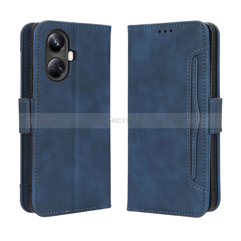 Coque Portefeuille Livre Cuir Etui Clapet BY3 pour Realme 10 Pro+ Plus 5G Bleu Plus