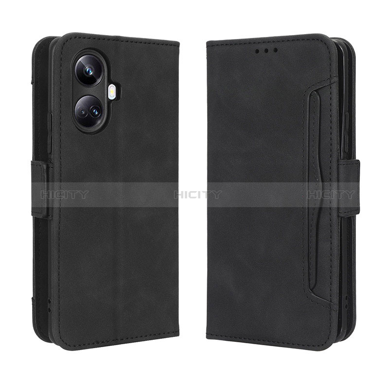 Coque Portefeuille Livre Cuir Etui Clapet BY3 pour Realme 10 Pro+ Plus 5G Noir Plus